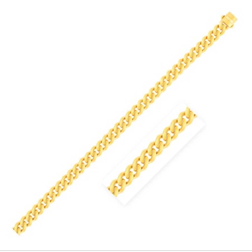 14k Yellow Gold Miami Cuban Chain Bracelet Polished Luxury Wrist wear